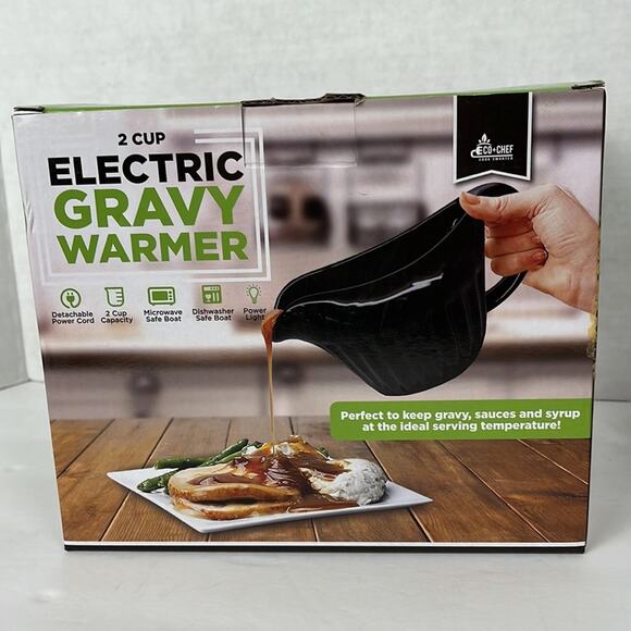 Eco Chef Electric Gravy Warmer 2 Cup Sauce Syrup Handle Drip-Less - Picture 1 of 9